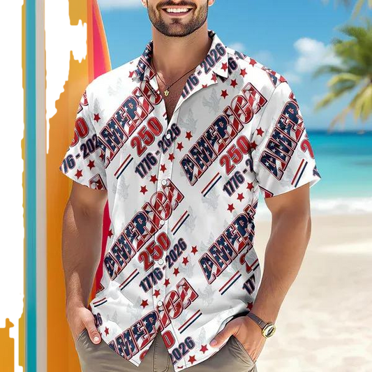America 250 Years Hawaiian Shirt, 250th Anniversary Shirt, 250th Anniversary Gift Moonbestprint