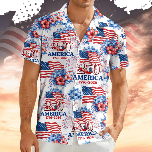 250 Years America 1776-2026 Patriotic Hawaii Shirt 2, 250th Anniversary Gift Moonbestprint