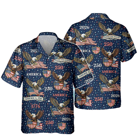 250 Years America 1776-2026 Patriotic Hawaii Shirt, 250th Anniversary Gift Moonbestprint