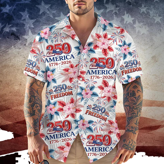 250 Years Of America 1776-2026 Hawaiian Shirt, 250th Anniversary Gift Moonbestprint