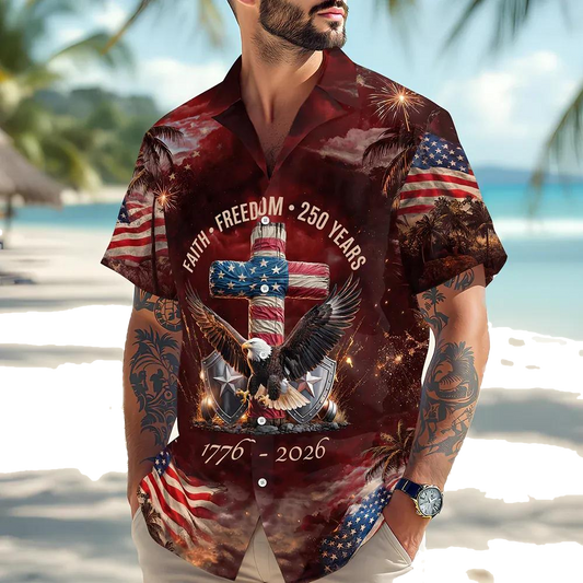 250 Years of Freedom 1776 - 2026 Eagle Patriotic Hawaii Shirt, 250th Anniversary Gift Moonbestprint