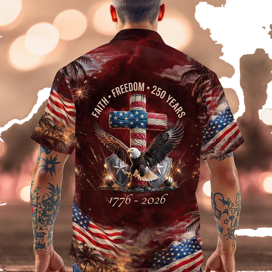 250 Years of Freedom 1776 - 2026 Eagle Patriotic Hawaii Shirt, 250th Anniversary Gift Moonbestprint