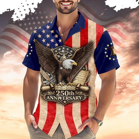 250th Anniversary 1776-2026 USA Flag Hawaii Shirt, 250th Anniversary Gift Moonbestprint