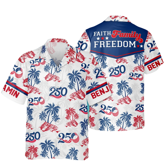 America Faith, Family & Freedom Hawaii Shirt 2, 250th Anniversary Gift Moonbestprint