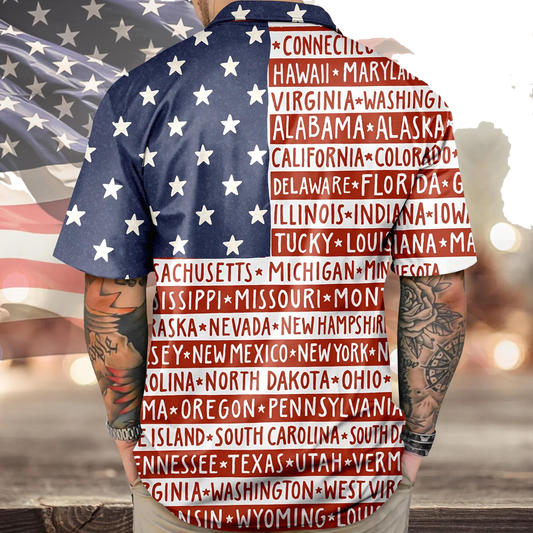 America State Hawaiian Shirt, 250th Anniversary Gift Moonbestprint