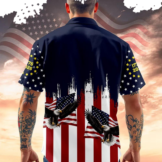 Custom Name America 250th Anniversary 1776-2026 Eagle Hawaii Shirt, 250th Anniversary Gift Moonbestprint