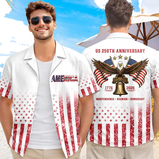 Custom Name Eagles 250th Birthday Independence - Reunion - Democracy Hawaii Shirt, 250th Anniversary Gift Moonbestprint