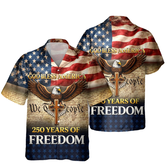 God Bless America - America 250 Years of Freedom Hawaii Shirt, 250th Anniversary Gift Moonbestprint