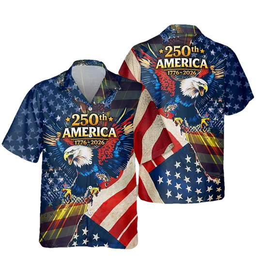Patriotic 250th America 1776-2026 Eagle Hawaii Shirt, 250th Anniversary Gift Moonbestprint