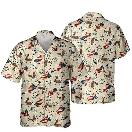 Personalized America 250th Birthday Hawaii Shirt, 250th Anniversary Gift Moonbestprint