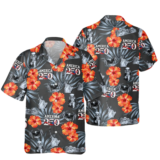 American 250th Anniversary Hawaiian Shirt, 250th Anniversary Gift Moonbestprint