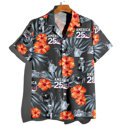 American 250th Anniversary Hawaiian Shirt, 250th Anniversary Gift Moonbestprint
