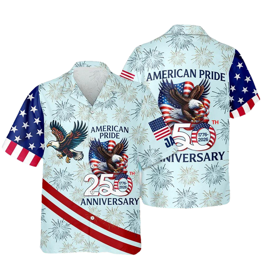 American Pride Patriotic 250th Anniversary Eagle Hawaiian Shirt, 250th Anniversary Gift Moonbestprint
