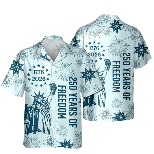 USA 250 Years of Independence 1776-2026 Hawaii Shirt, 250th Anniversary Gift Moonbestprint