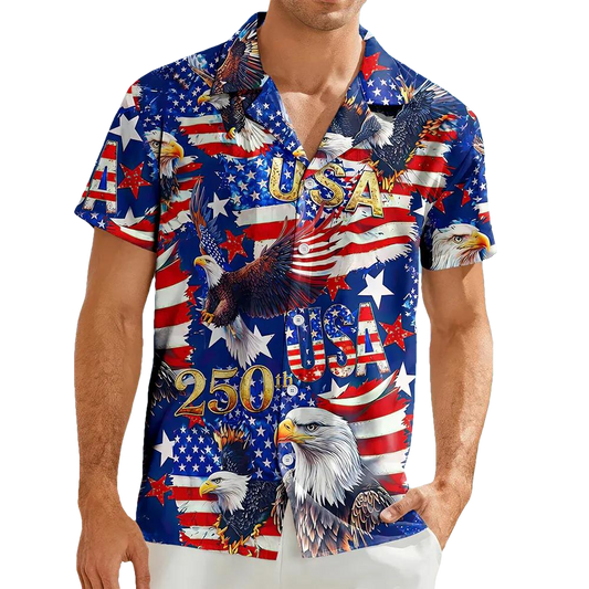 USA 250 Anniversary Eagle 1776-2026 Patriotic Hawaii Shirt, 250th Anniversary Gift Moonbestprint