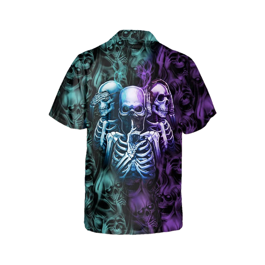 IDC IDK IDGAF Tribal Tattoos Skull Hawaiian Shirt, Hawaiian Button Up Shirt, Aloha Shirts Moonbestprint