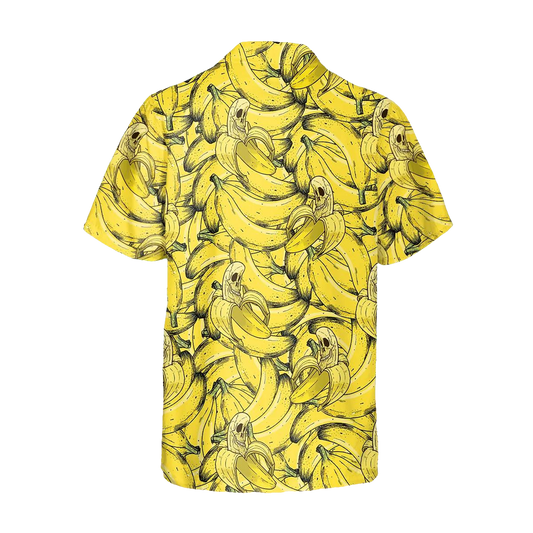 Massive Banana Skull Hawaiian Shirt, Hawaiian Button Up Shirt, Tropical Shirts For Men Moonbestprint