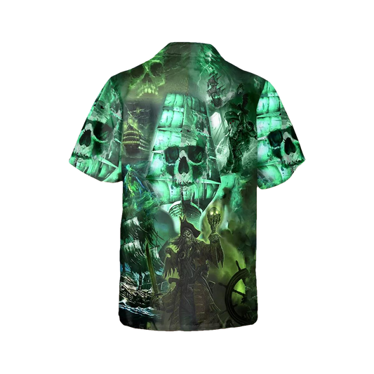 Skull Pirates Legend Hawaiian Shirt, Hawaiian Button Up Shirt, Tropical Shirts For Men Moonbestprint