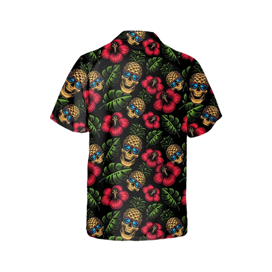 Weird Skull Pineapple Hawaiian Shirt, Hawaiian Button Up Shirt, Aloha Shirts Moonbestprint