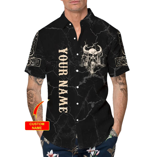 Viking Son Of Odin Valhalla Custom Hawaiian Shirt, Hawaiian Button Up Shirt, Aloha Shirts Moonbestprint