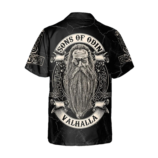 Viking Son Of Odin Valhalla Viking Custom Hawaiian Shirt, Hawaiian Button Up Shirt, Aloha Shirts Moonbestprint