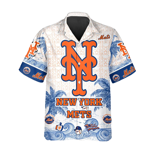 Custom New York Mets Hawaiian Shirt, New York Mets Aloha Shirt, MLB Hawaiian Shirt Moonbestprint