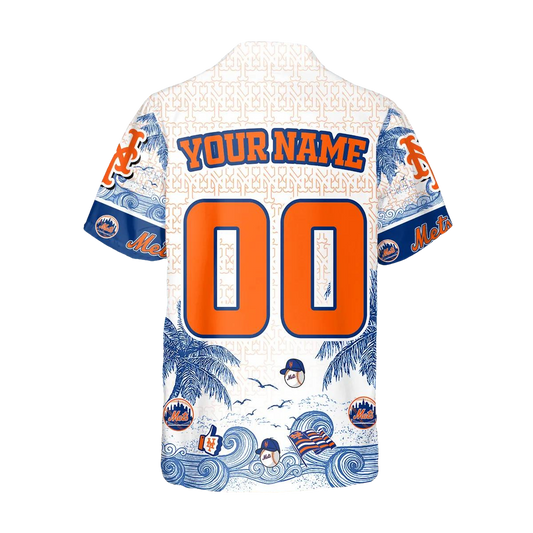 Custom New York Mets Hawaiian Shirt, New York Mets Aloha Shirt, MLB Hawaiian Shirt Moonbestprint