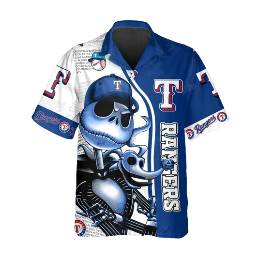 Jack Skeleton Texas Rangers Hawaiian Shirt, Texas Rangers Aloha Shirt, MLB Hawaiian Shirt Moonbestprint