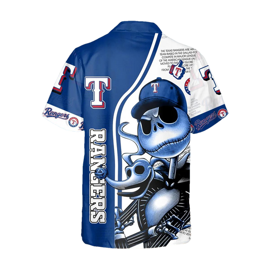 Jack Skeleton Texas Rangers Hawaiian Shirt, Texas Rangers Aloha Shirt, MLB Hawaiian Shirt Moonbestprint