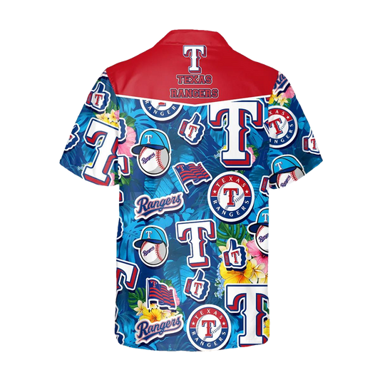 Pattern Texas Rangers Hawaiian Shirt, Texas Rangers Aloha Shirt Moonbestprint