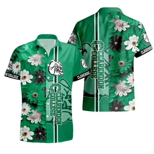 Clarendon College Flower Aloha Hawaiian Shirt, NCAA Hawaiian Shirt Moonbestprint