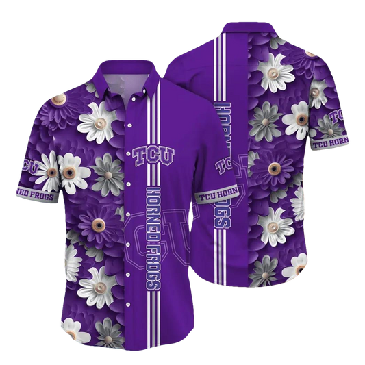 TCU Horned Frogs Style Hot Trending Summer NCAA Flower Aloha Hawaiian Shirt, NCAA Hawaiian Shirt Moonbestprint