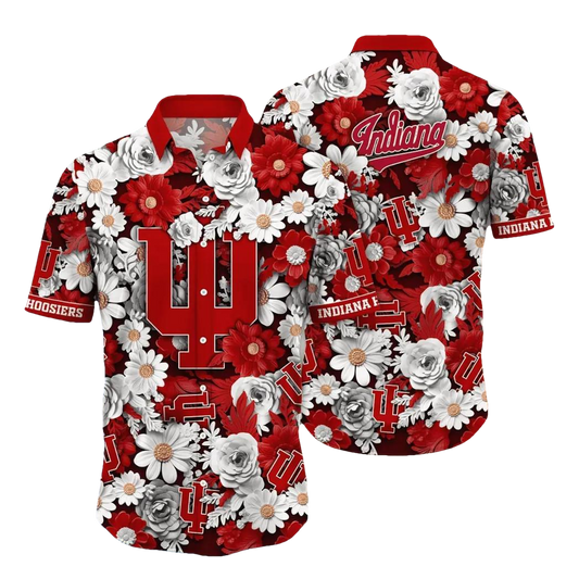 Indiana Hoosiers NCAA Flower Aloha Hawaiian Shirt 8, NCAA Hawaiian Shirt Moonbestprint