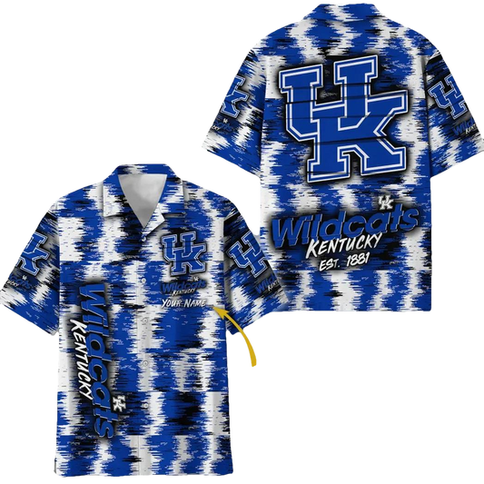 Kentucky Wildcats Aloha Hawaiian Shirt Custom Your Name, NCAA Hawaiian Shirt Moonbestprint