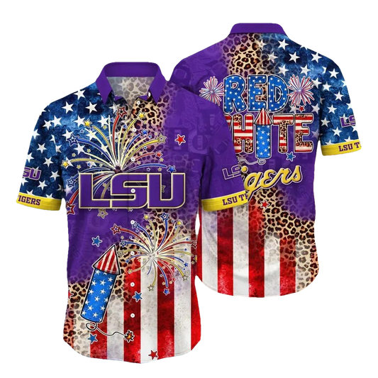 LSU TIGERS NCAA Aloha Hawaiian Shirt, NCAA Hawaiian Shirt Moonbestprint