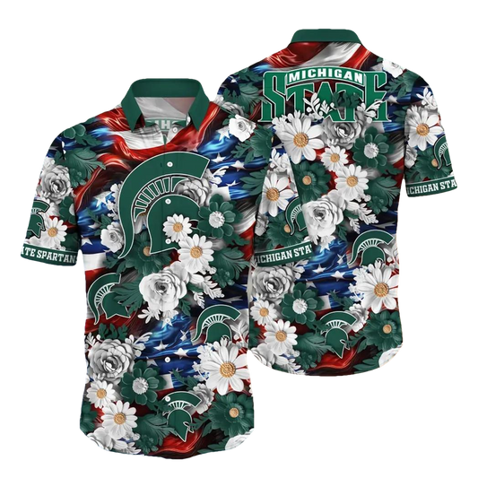 Michigan State Spartans NCAA Aloha Hawaiian Shirt 1, NCAA Hawaiian Shirt Moonbestprint