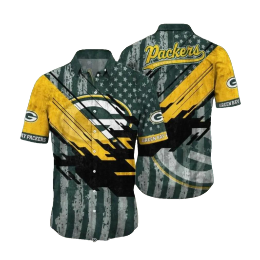Green Bay Packers NFL American Flag Hawaiian Shirt, NFL Hawaiian Shirt Moonbestprint