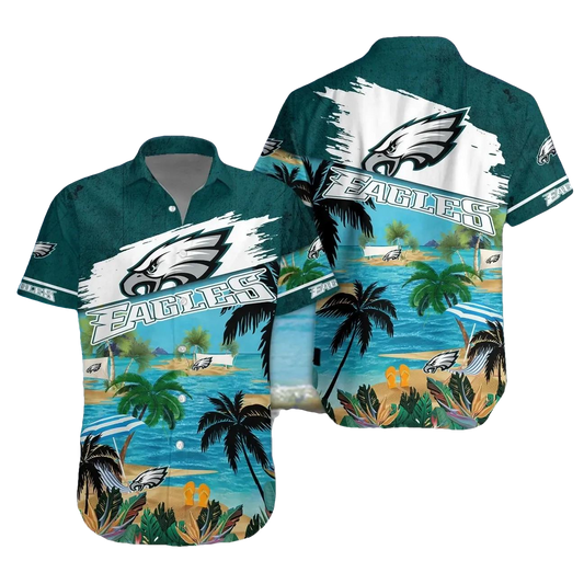 Philadelphia Eagles Aloha Shirt, NFL Hawaiian Shirt Moonbestprint