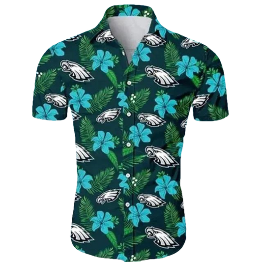 Philadelphia Eagles Hawaiian Shirt Beach Gift For Dad, NFL Hawaiian Shirt Moonbestprint