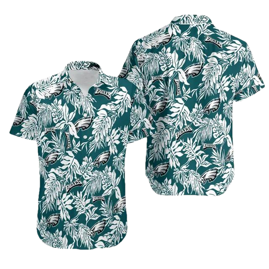 Sport-Team Philadelphia Eagles Tropical Leafs Hawaiian Shirt Summer Aloha Shirt, NFL Hawaiian Shirt Moonbestprint