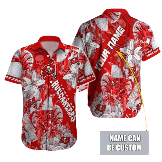 Sport-Team Tampa Bay Buccaneers Custom Name Special Tropical Fruit Hawaiian Shirt Sport Team Aloha Shirt, NFL Hawaiian Shirt Moonbestprint