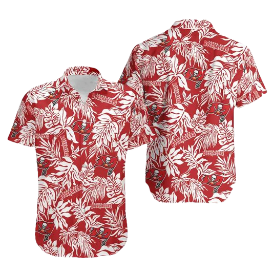 Sport-Team Tampa Bay Buccaneers Tropical Leafs Hawaiian Shirt Summer Aloha Shirt, NFL Hawaiian Shirt Moonbestprint