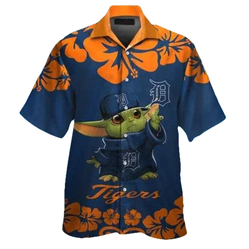 Detroit Tigers & Baby Yoda Hawaiian Shirt 1, MLB Hawaiian Shirt Moonbestprint