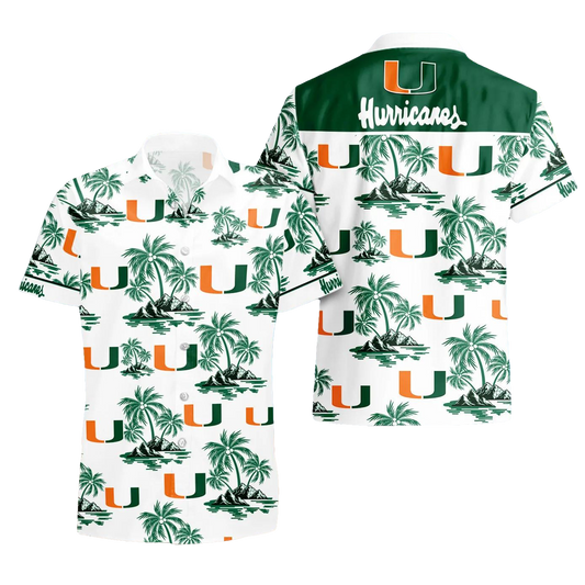 Miami Hurricanes Hawaii Shirt, NCAA Hawaiian Shirt Moonbestprint