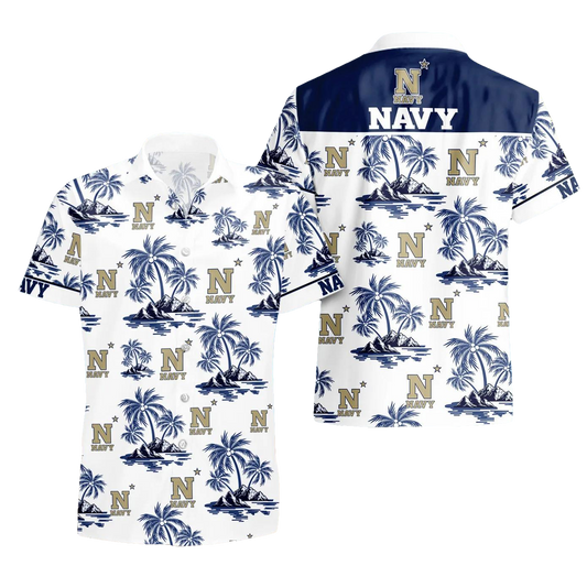 Navy Midshipmen Hawaii Shirt, NCAA Hawaiian Shirt Moonbestprint