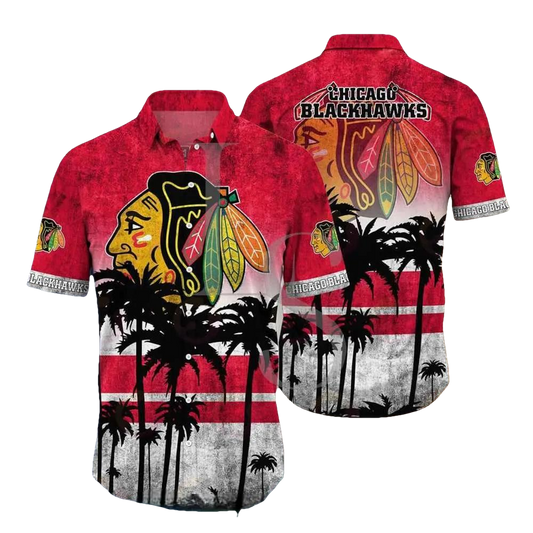 Chicago Blackhawks NHL Hawaiian Shirt Style Hot Trending Summer, NHL Hawaiian Shirt Moonbestprint