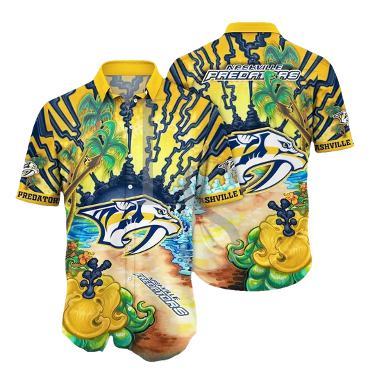 Nashville Predators Aloha Island Hawaii Shirt, NHL Hawaiian Shirt Moonbestprint