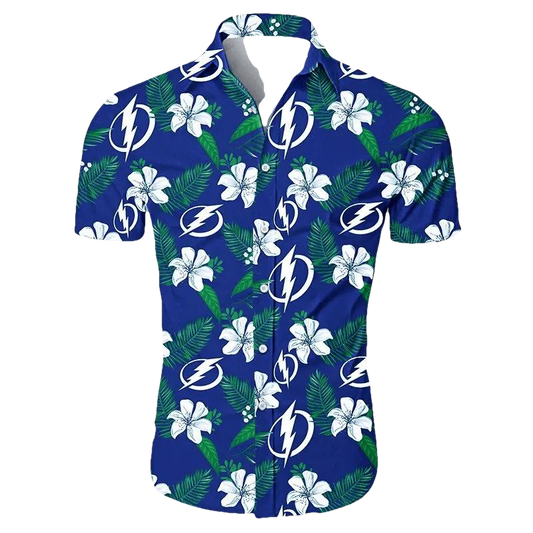 Tampa Bay Lightning Hawaiian shirt Tropical Flower summer, NHL Hawaiian Shirt Moonbestprint