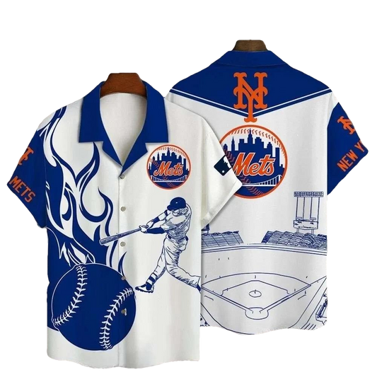 New York Team Metss Hawaiian Shirt, MLB Hawaiian Shirt Moonbestprint