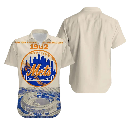 New York Mets Stadium Hawaiian Shirt, MLB Hawaiian Shirt Moonbestprint